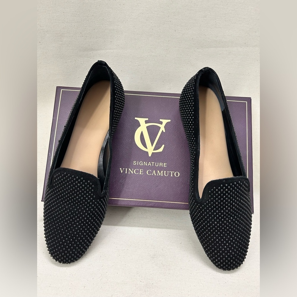 Vince Camuto Women's Black Studded Flats